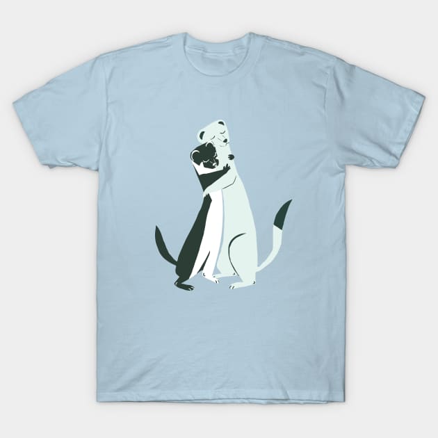 Weasel hugs in blue T-Shirt by belettelepink